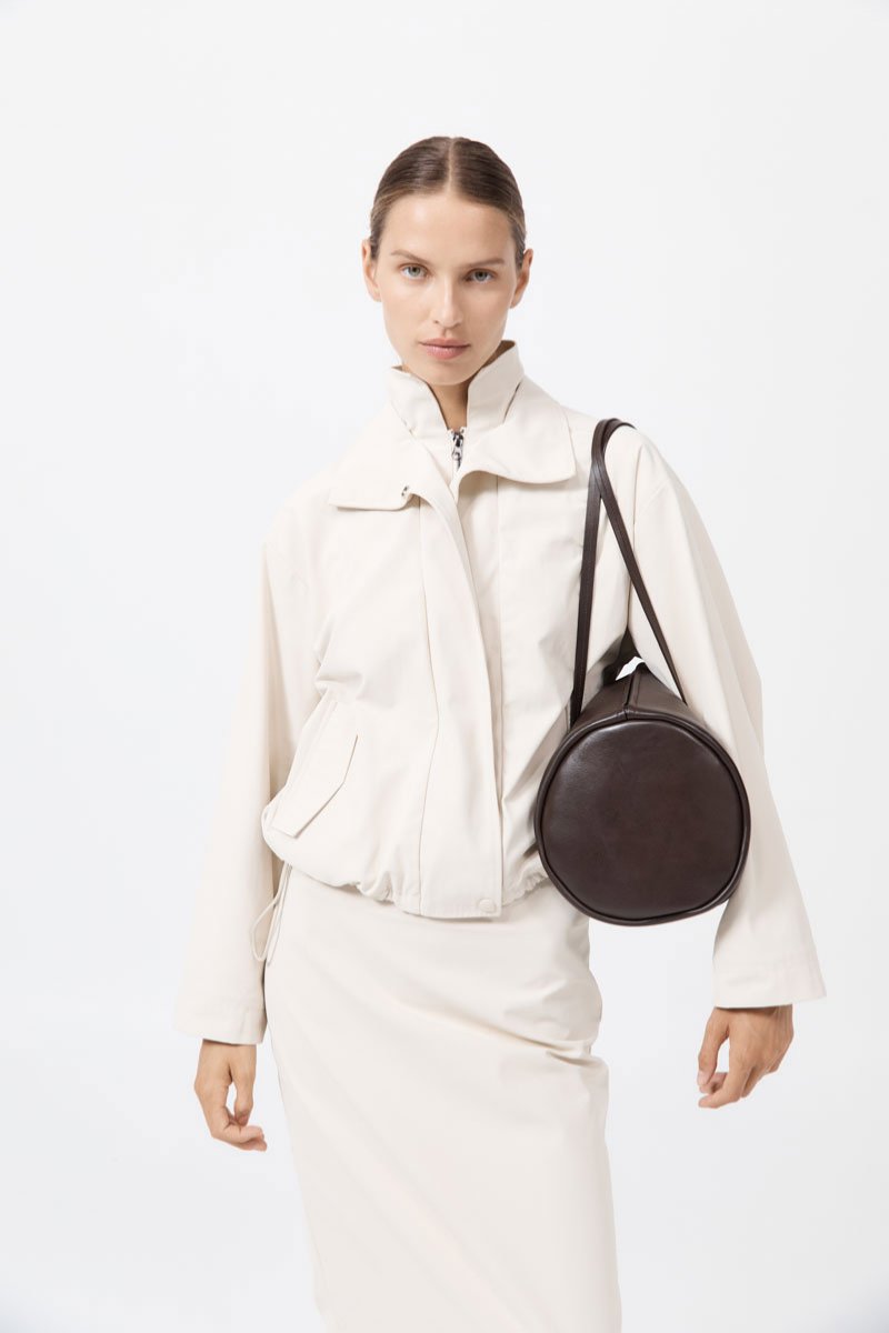 LARGE CANNOLO BAG-COFFEE Handbags ST AGNI
