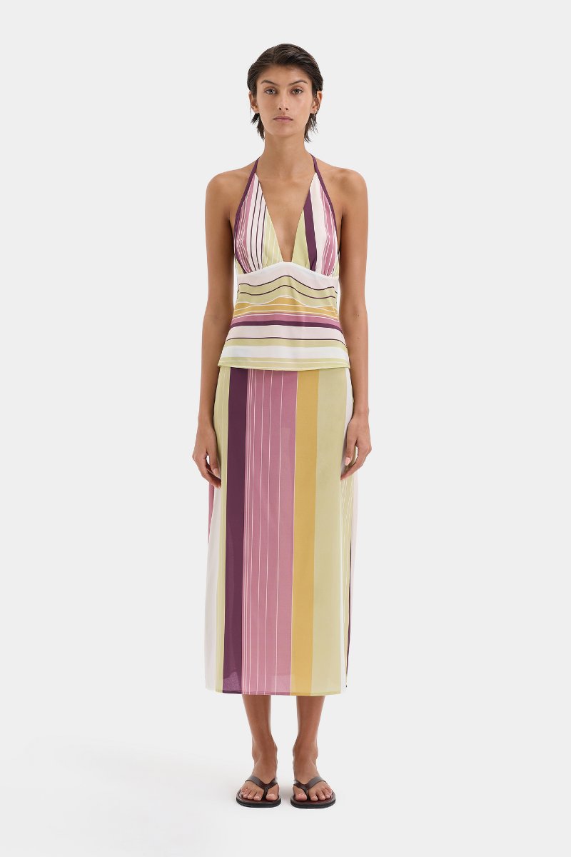 FONTANA HALTER CAMI-ELISA STRIPE Tops SIR.