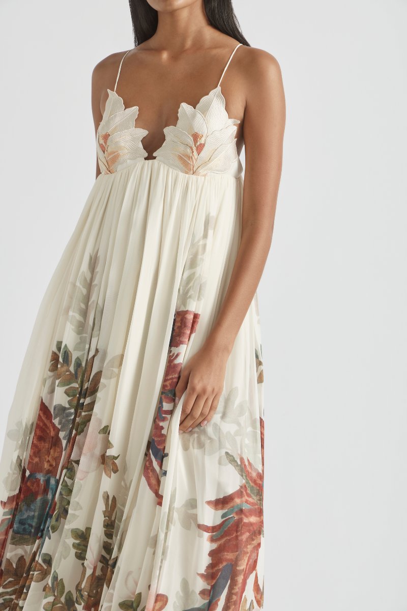 PROMISES FLOWER BUST DRESS-GARDENIA Maxi Dress ANTIPODEAN