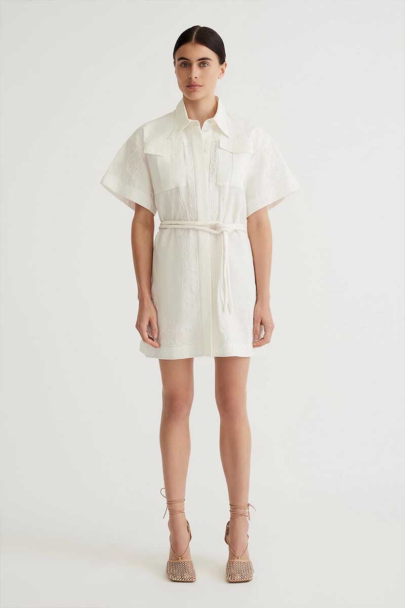COBIE UTILITY DRESS-PEARL Dress ANTIPODEAN XS Pearl