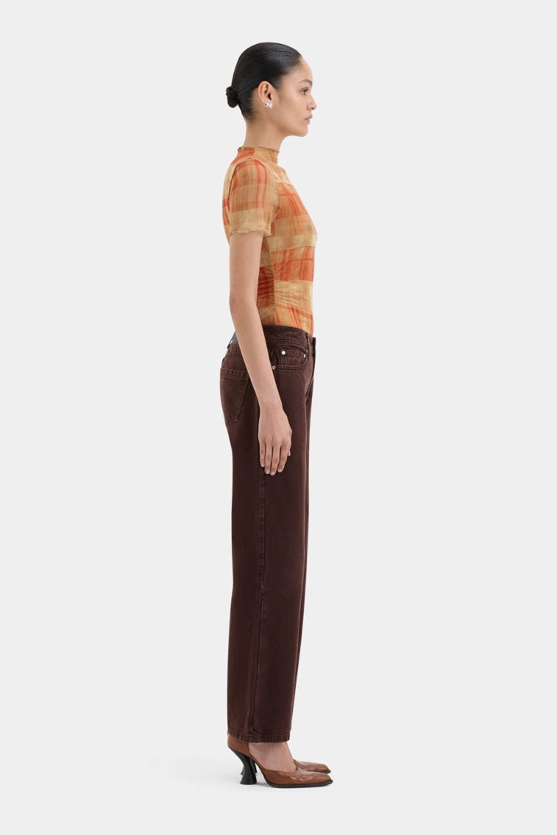 FERRERA TOP-ARANCIA CHECK Tops SIR.