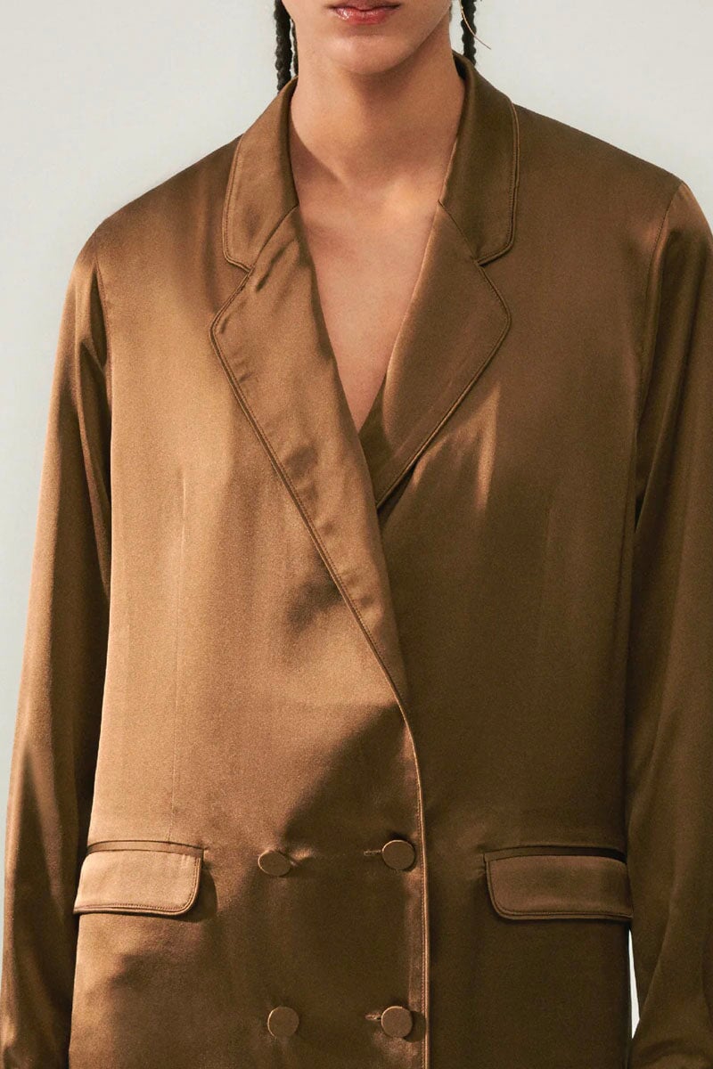 RELAXED BLAZER-DARK EARTH Jackets Silk Laundry