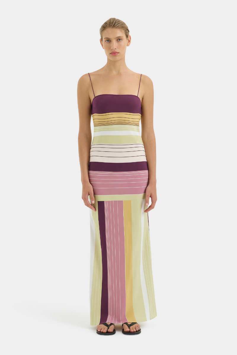 FONTANA SLIP DRESS-ELISA STRIPE Midi Dress SIR.