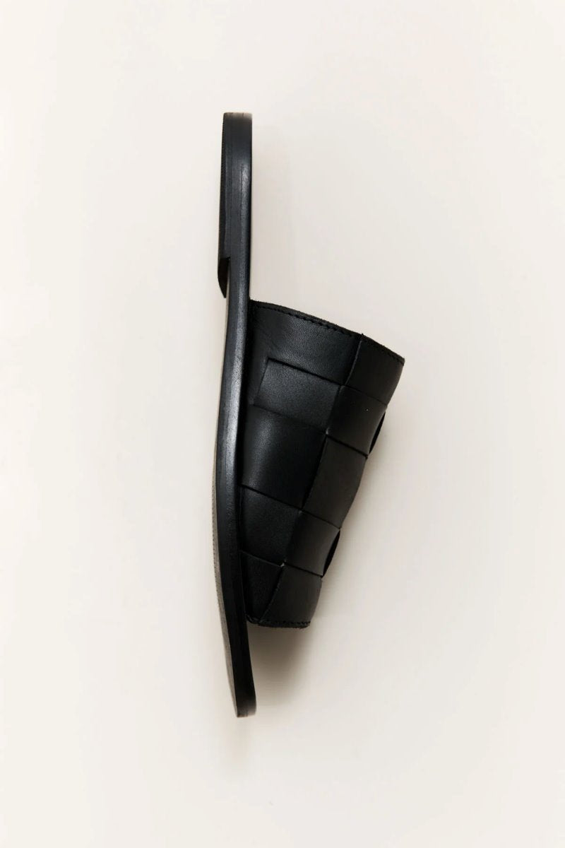 WOVEN FLATS-BLACK Sandals ST AGNI