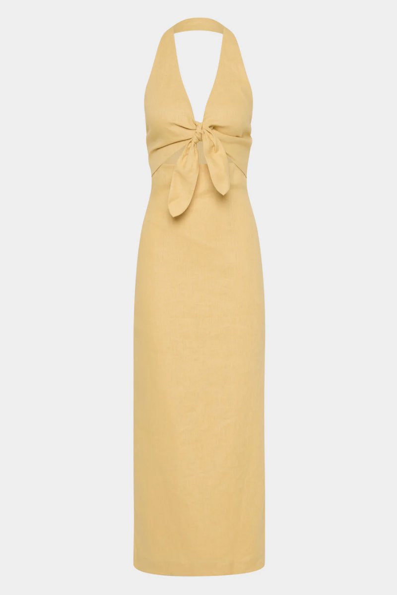 CARLOTTA TIE MIDI DRESS-RAFFIA Midi Dress SIR.