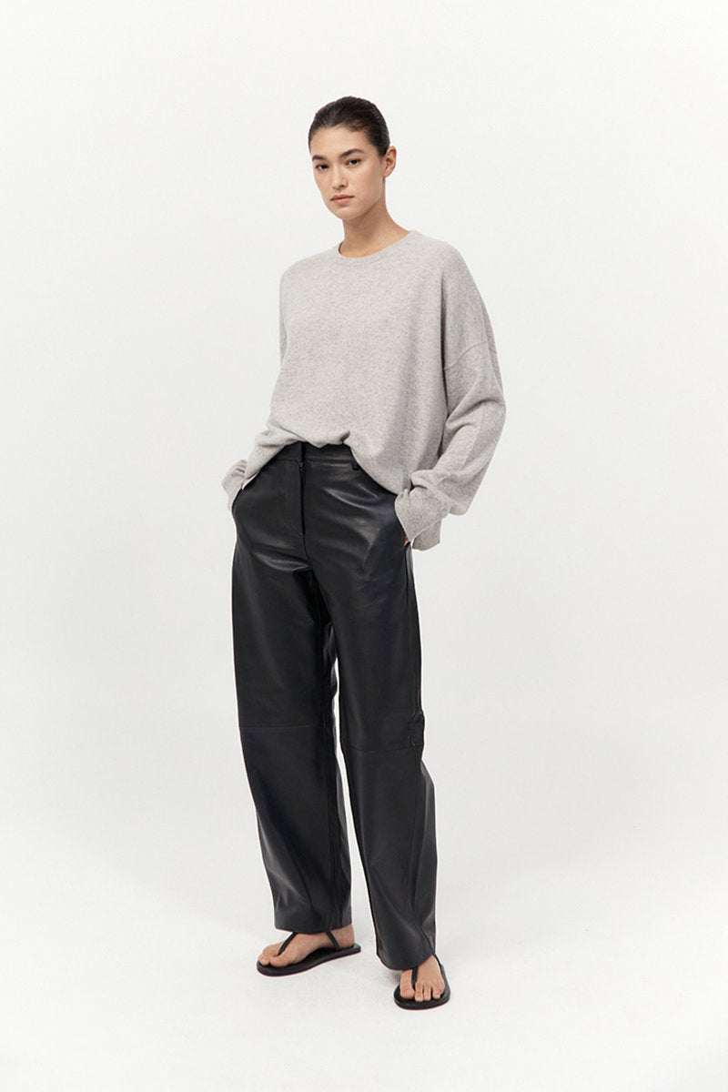 CASHMERE SWEATER-GREY MARLE Knitwear ST AGNI