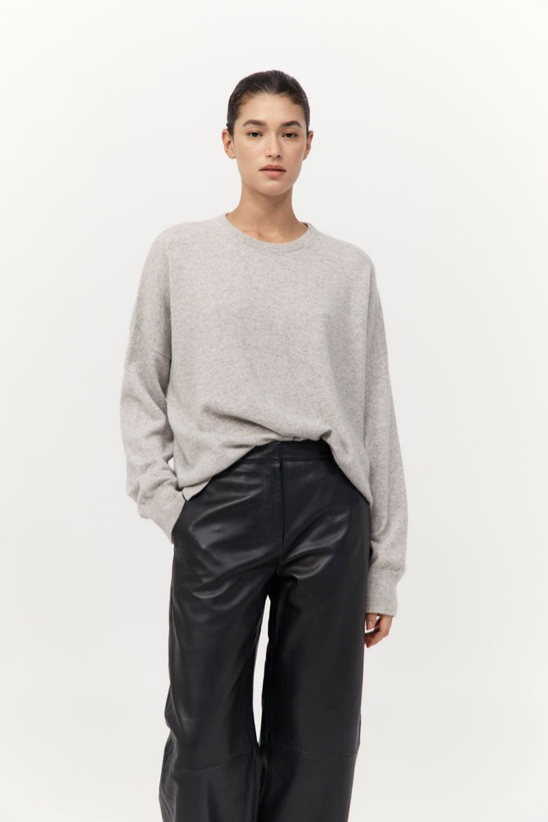 CASHMERE SWEATER-GREY MARLE Knitwear ST AGNI
