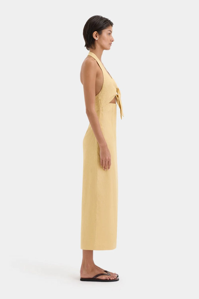 CARLOTTA TIE MIDI DRESS-RAFFIA Midi Dress SIR.