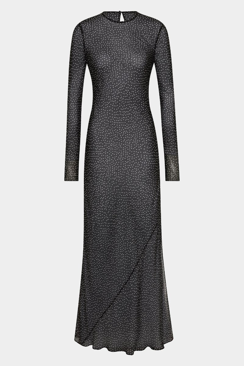 LISANDER LONG SLEEVE DRESS-POLKA DOT NERO Maxi Dress SIR.