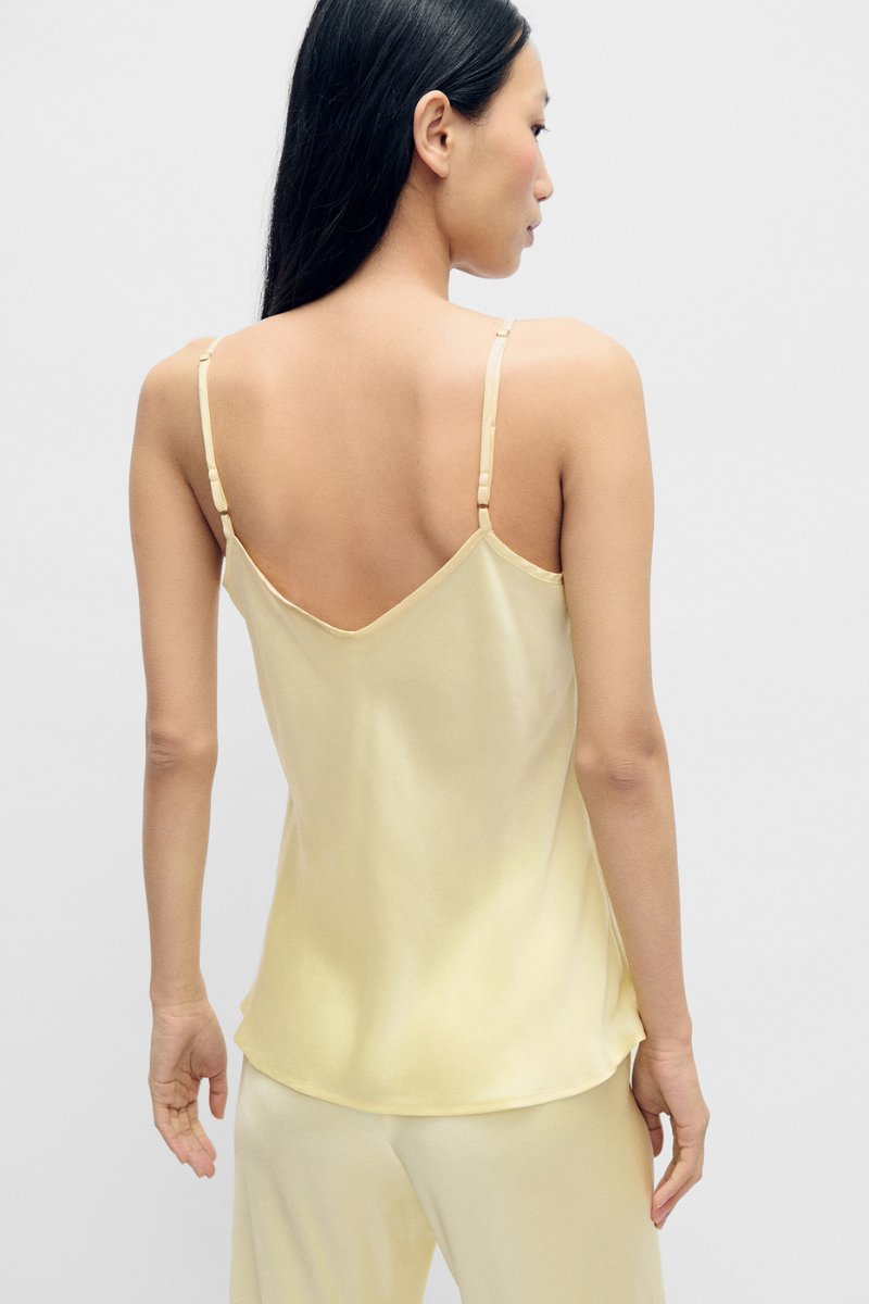 BIAS CUT CAMI-VANILLA FLOWER Tops Silk Laundry