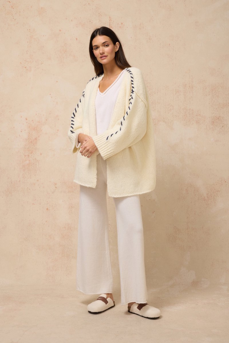 BISOU CARDIGAN-OFF WHITE Knitwear Estilo Emporio