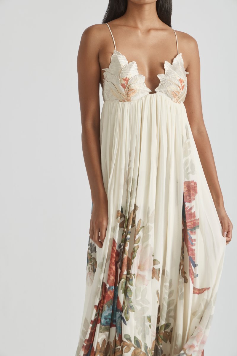 PROMISES FLOWER BUST DRESS-GARDENIA Maxi Dress ANTIPODEAN