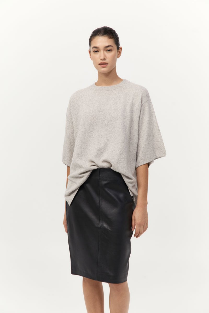 CASHMERE COPAIN TEE-GREY MARLE Tops ST AGNI