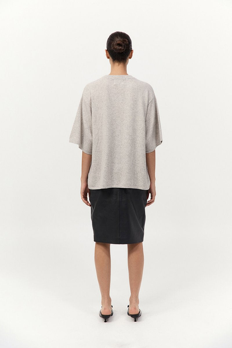 CASHMERE COPAIN TEE-GREY MARLE Tops ST AGNI