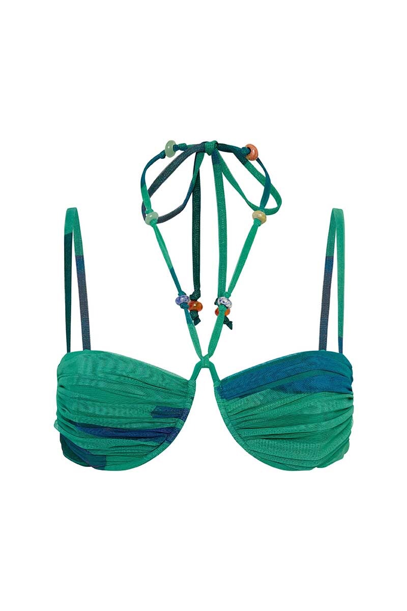 FRANKIE GATHERED BRALETTE-EMERALD REFLECTION Tops SIR. 0 Emerald Reflection