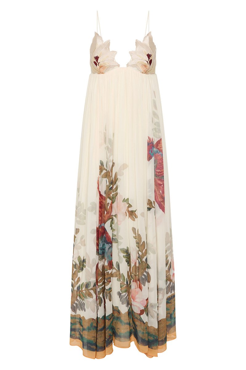 PROMISES FLOWER BUST DRESS-GARDENIA Maxi Dress ANTIPODEAN