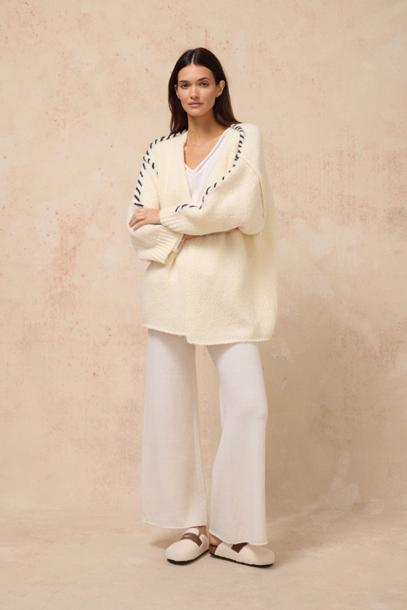 BISOU CARDIGAN-OFF WHITE Knitwear Estilo Emporio