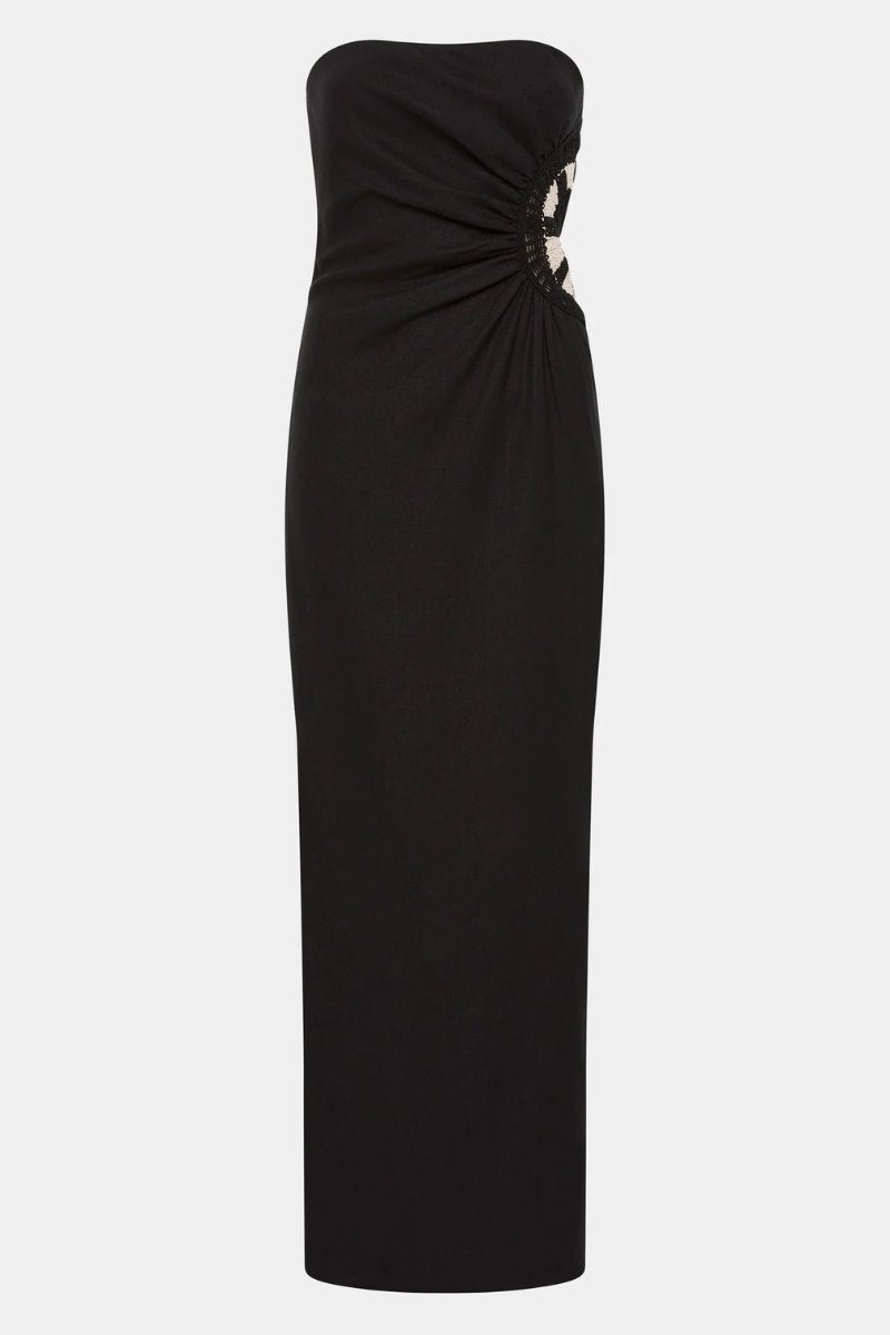 DORIAN STRAPLESS MIDI DRESS-BLACK Midi Dress SIR.
