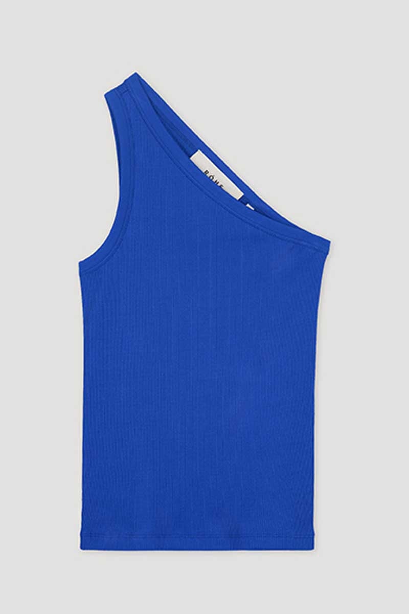 ASYMMETRICAL RIB TOP-ULTRAMARINE BLUE Tops Róhe 34 Ultramarine Blue
