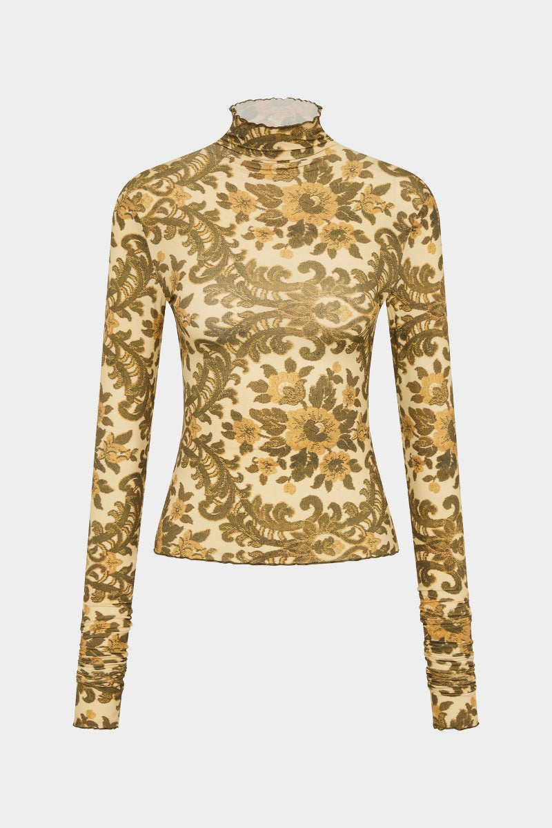 AVENTINE LONG SLEEVE TOP-OLIVE FILIGREE Tops SIR.