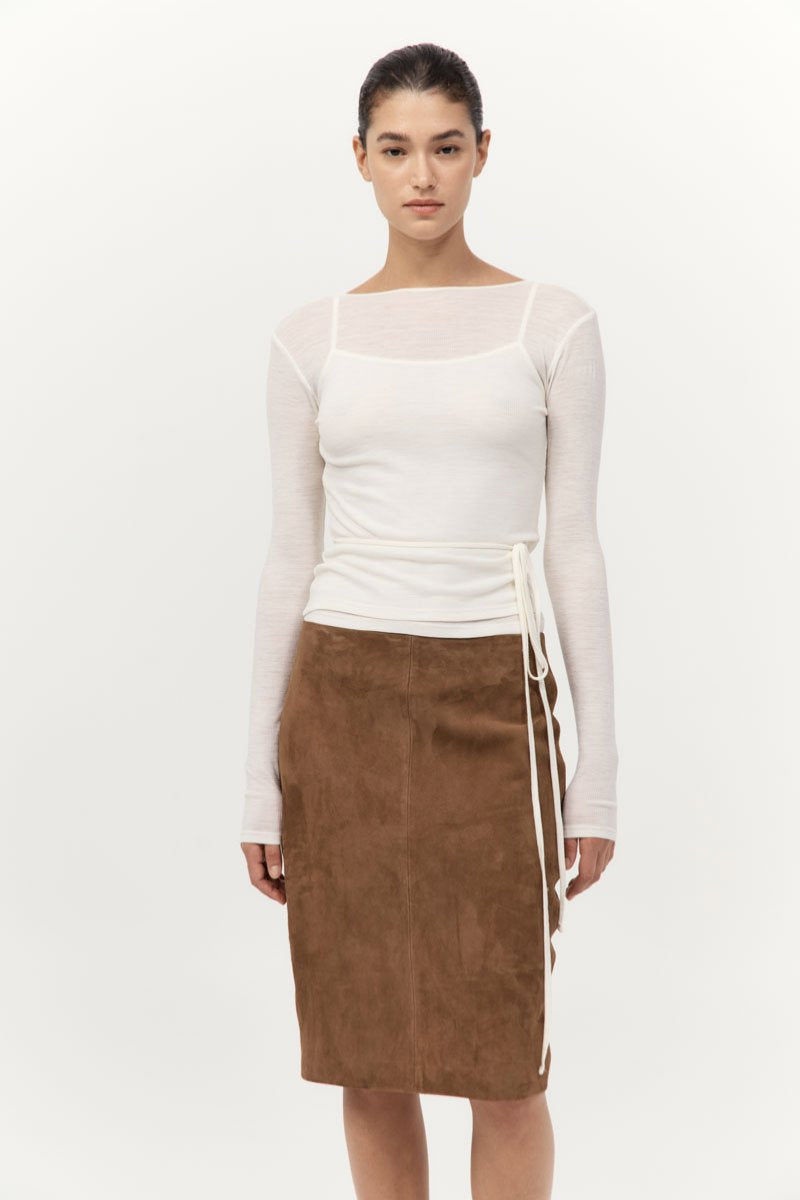 BABY WOOL WRAP TOP-OFF WHITE Knitwear ST AGNI