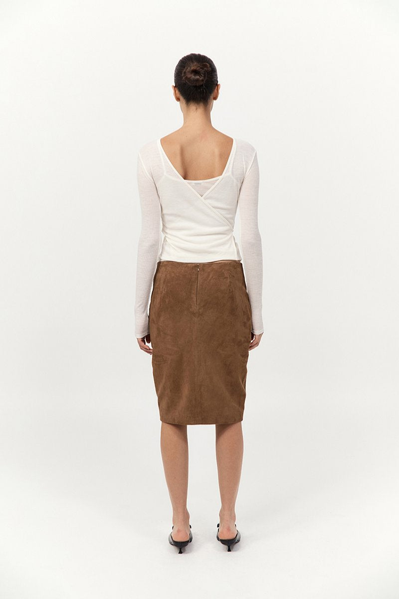 BABY WOOL WRAP TOP-OFF WHITE Knitwear ST AGNI