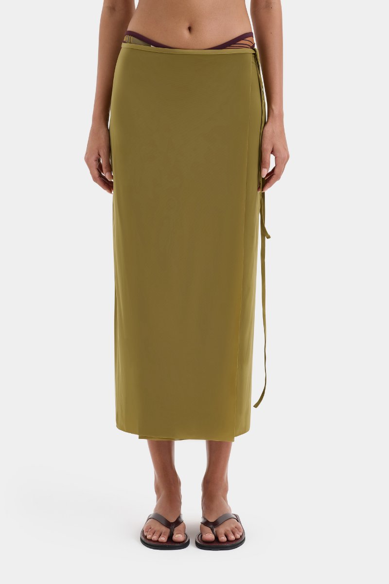 CASCINA WRAP SKIRT-OLIVE Skirts SIR.