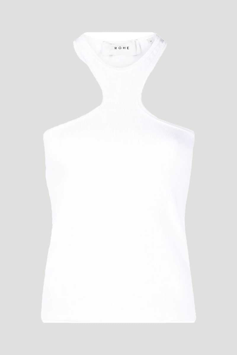 SHAPED RIB TOP-WHITE Tops Róhe 34 White