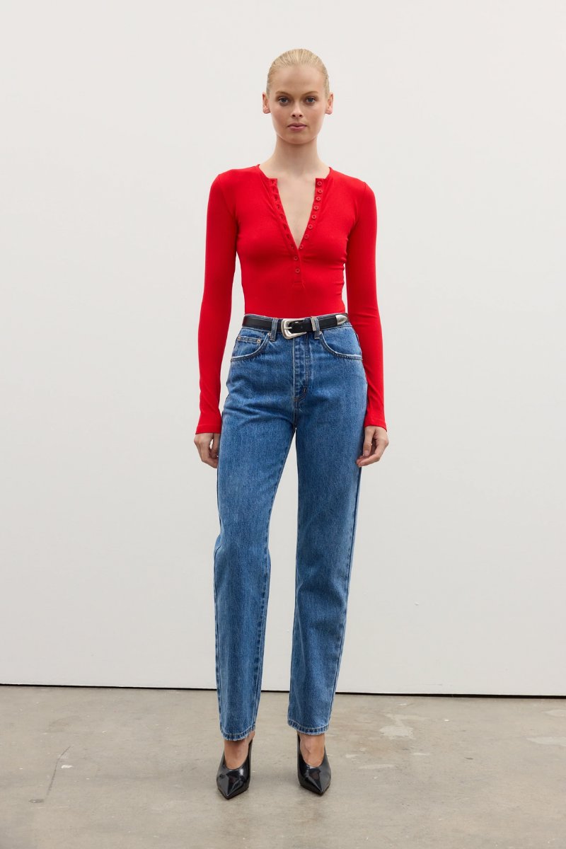 LARA BODYSUIT-CHERRY Tops Bayse