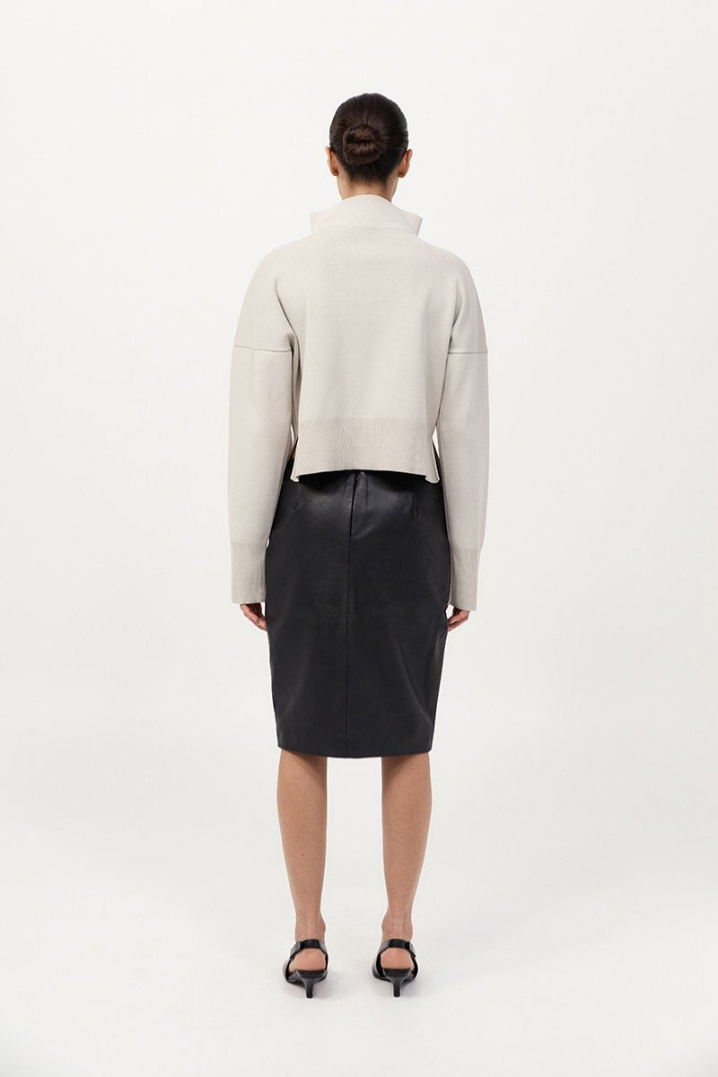 MILANO KNIT ZIP JUMPER-SILVER Knitwear ST AGNI