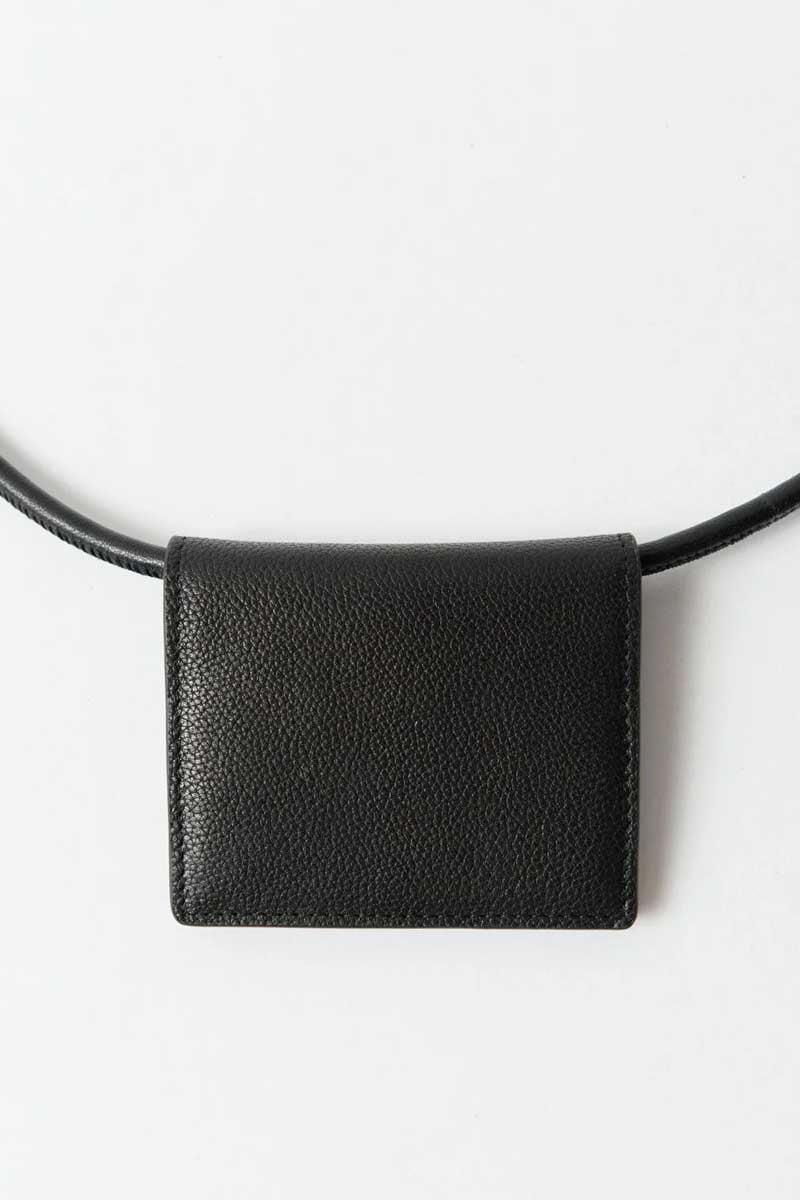 LEATHER CARD HOLDER-BLACK Bags ST AGNI OS Black