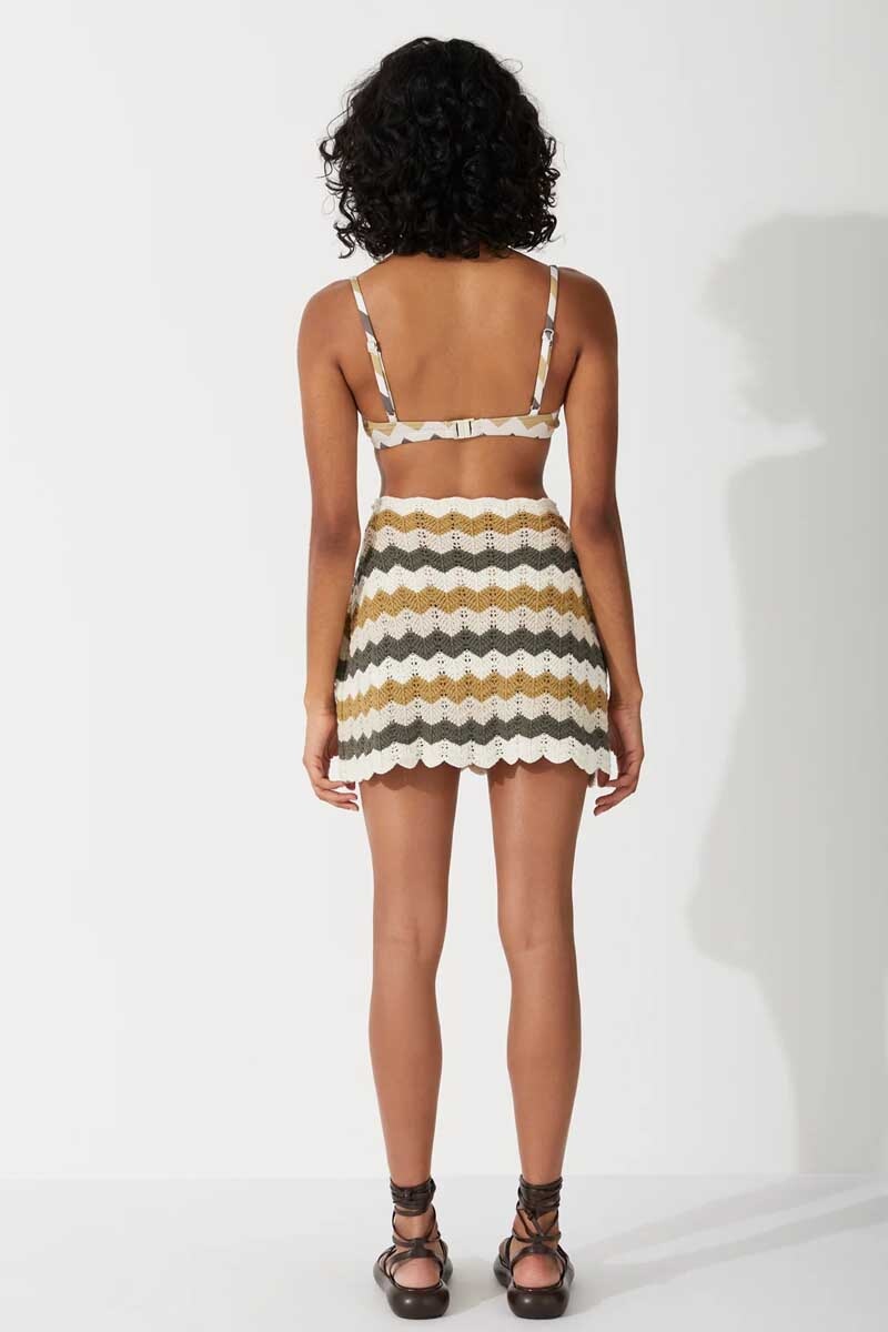 CHEVRON COTTON CROCHET MINI SKIRT-CHEVRON Skirts Zulu and Zephyr