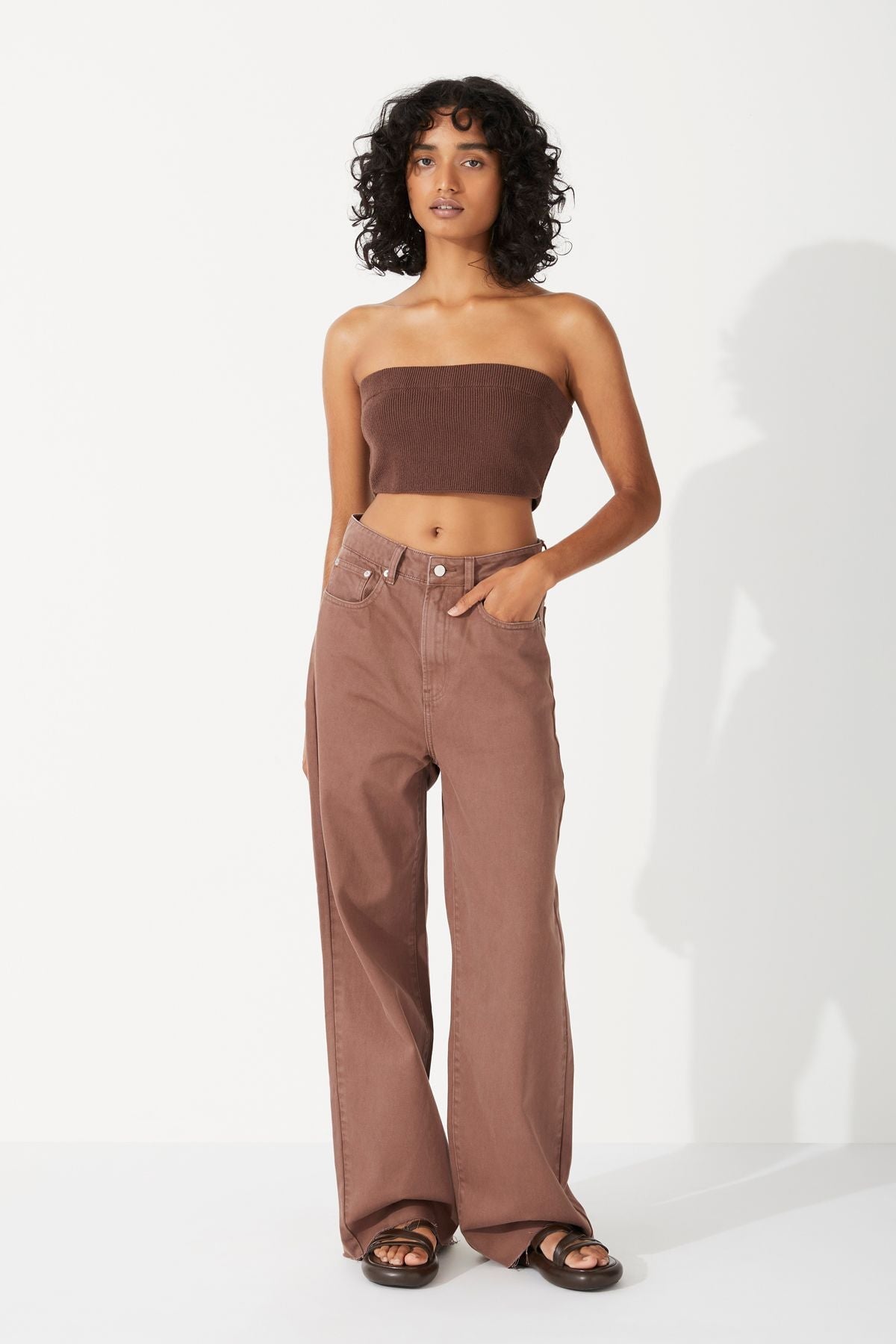 CHOCOLATE RECYCLED COTTON STRAIGHT LEG JEAN-CHOCOLATE Pants Zulu and Zephyr