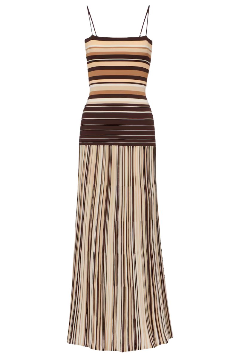 ESENIA KNIT DRESS-APRICOT BROWN Maxi Dress Faithfull the Brand