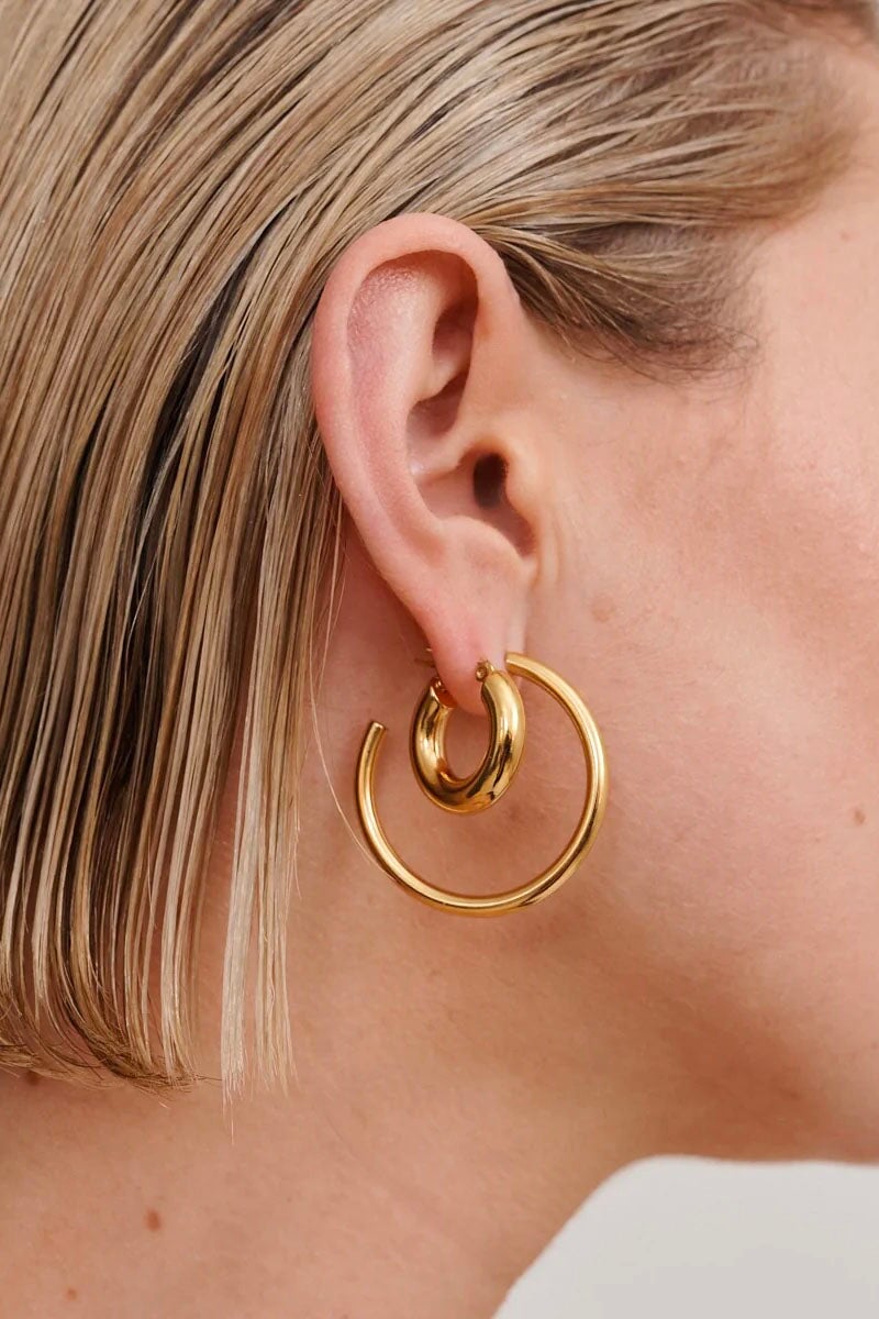 EVERYDAY HOOP EARRINGS-GOLD Jewellery Anna Rossi Jewellery