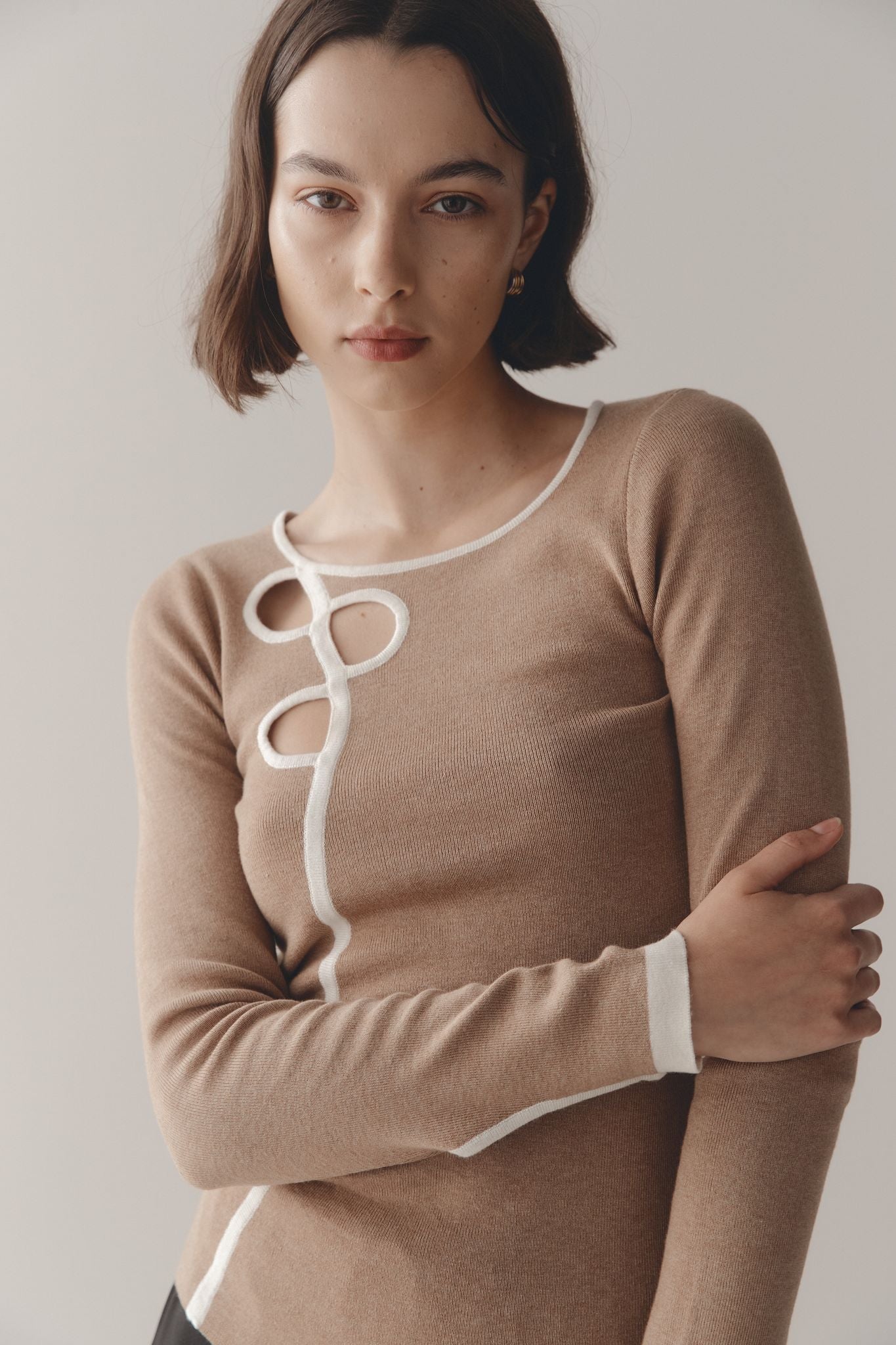 MISA TOP-CAMEL/IVORY. Tops MARLE 6 Camel Ivory