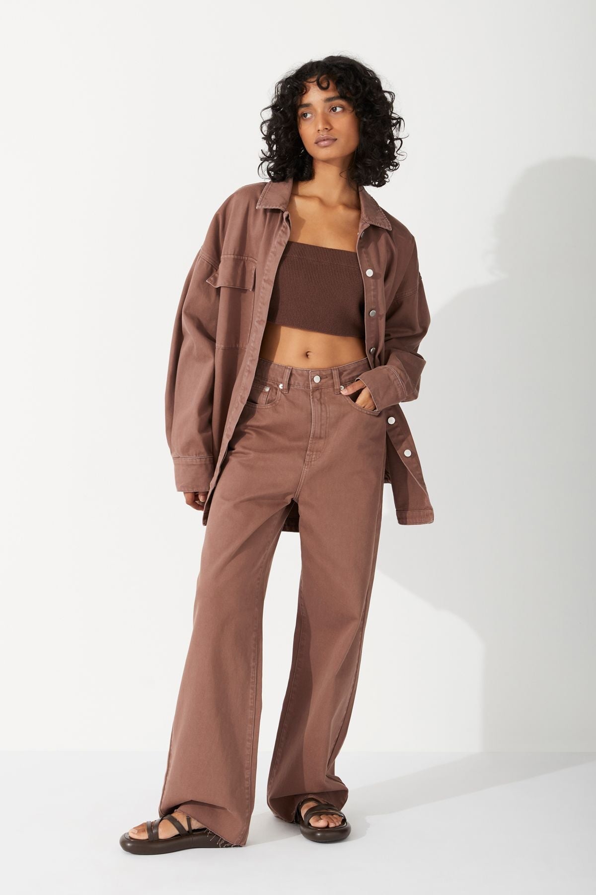 CHOCOLATE RECYCLED COTTON JACKET-CHOCOLATE Jackets Zulu and Zephyr