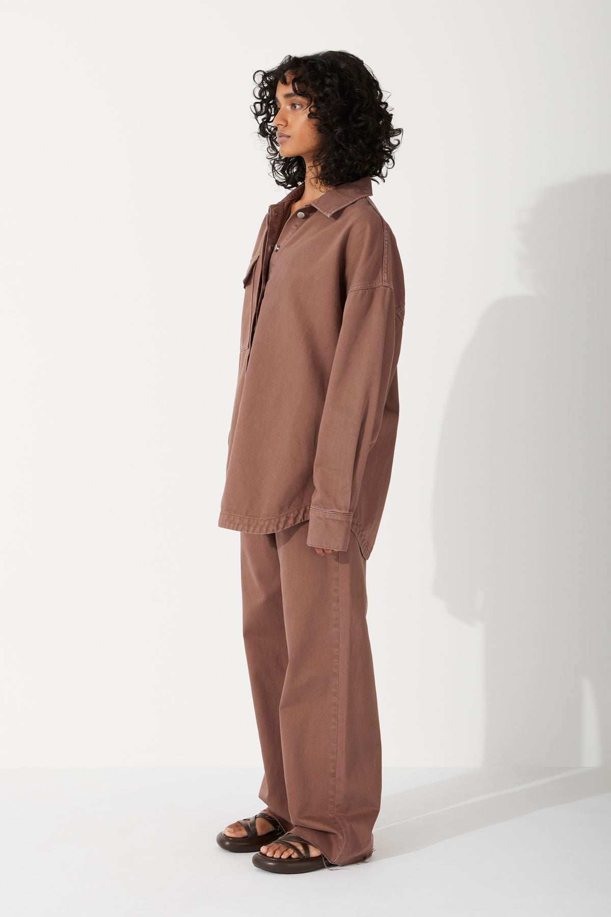 CHOCOLATE RECYCLED COTTON JACKET-CHOCOLATE Jackets Zulu and Zephyr