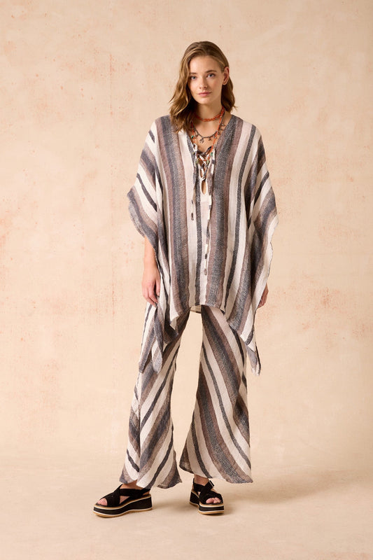 NOVO FLARE PANT-DARK CHOCOLATE STRIPE Pants Estilo Emporio