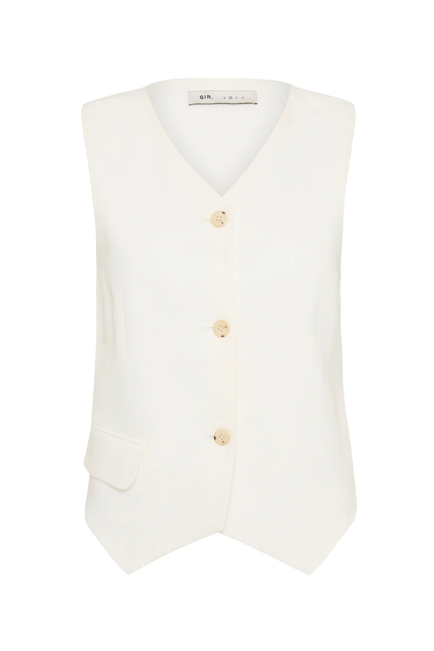 CLEMENCE TAILORED VEST-IVORY Tops SIR. OP Ivory