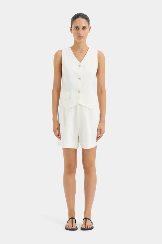CLEMENCE TAILORED VEST-IVORY Tops SIR. 