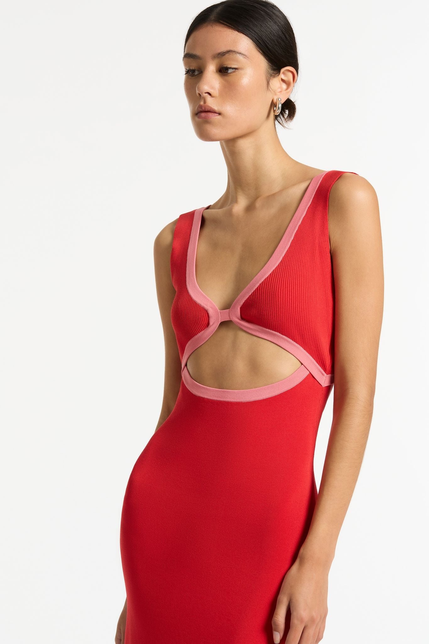 LUPITA SHAPED MIDI DRESS-RUBY Dress SIR.