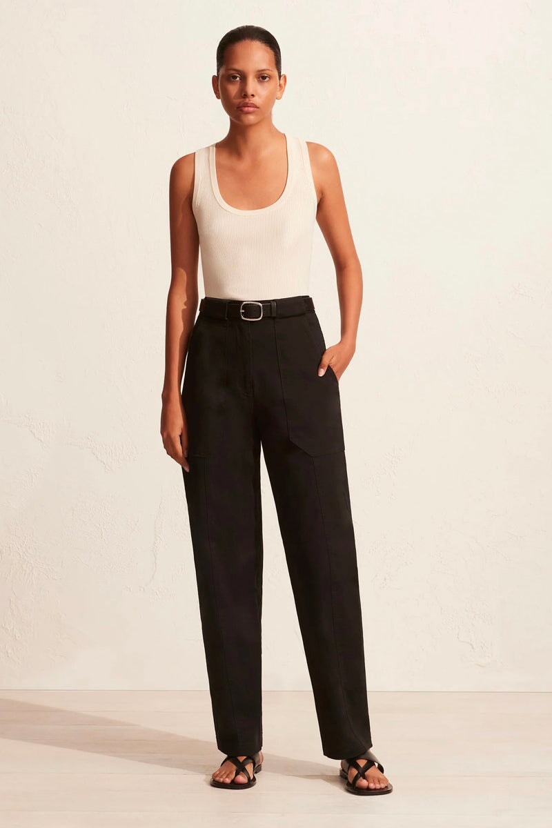 RIBBED TANK-ECRU Tops Matteau 1 Ecru