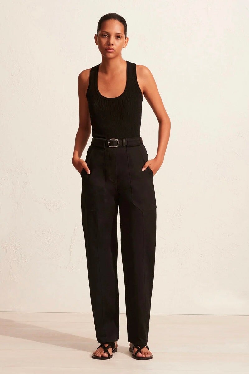 RIBBED TANK-BLACK Tops Matteau