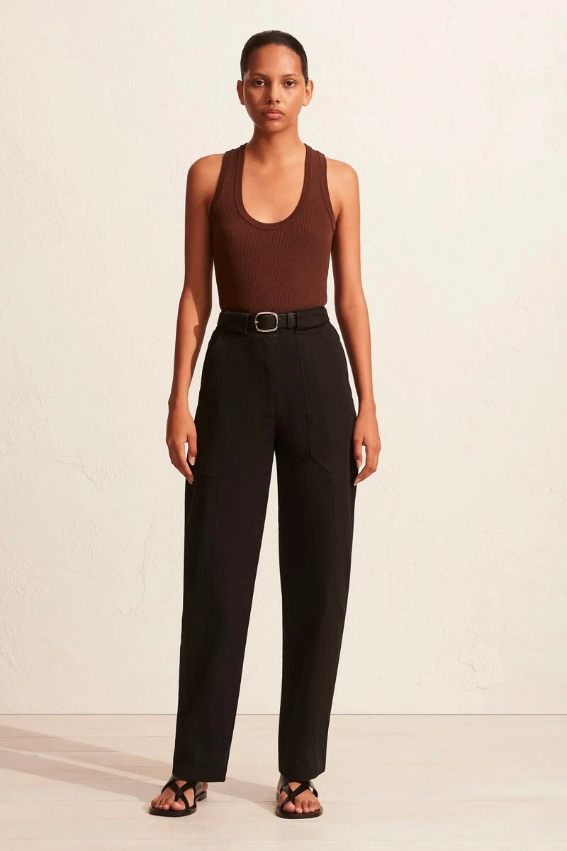 RIBBED TANK-CACAO Tops Matteau