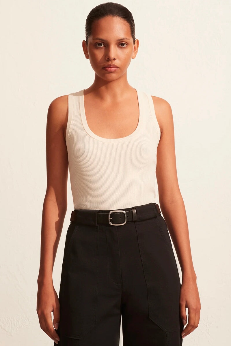 RIBBED TANK-ECRU Tops Matteau