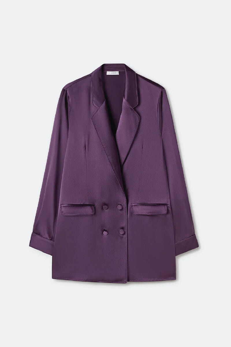 RELAXED BLAZER-BLACKBERRY Jackets Silk Laundry XS Blackberry