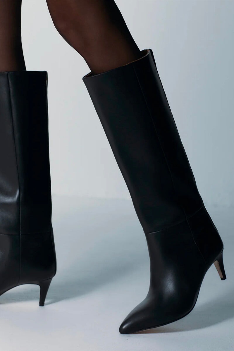 SLOANE KNEE HIGH BOOT-BLACK Shoes LA TRIBE