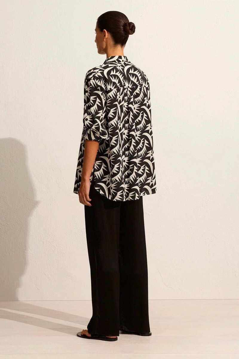 LONG SLEEVE SILK SHIRT-PALMETTO Tops Matteau