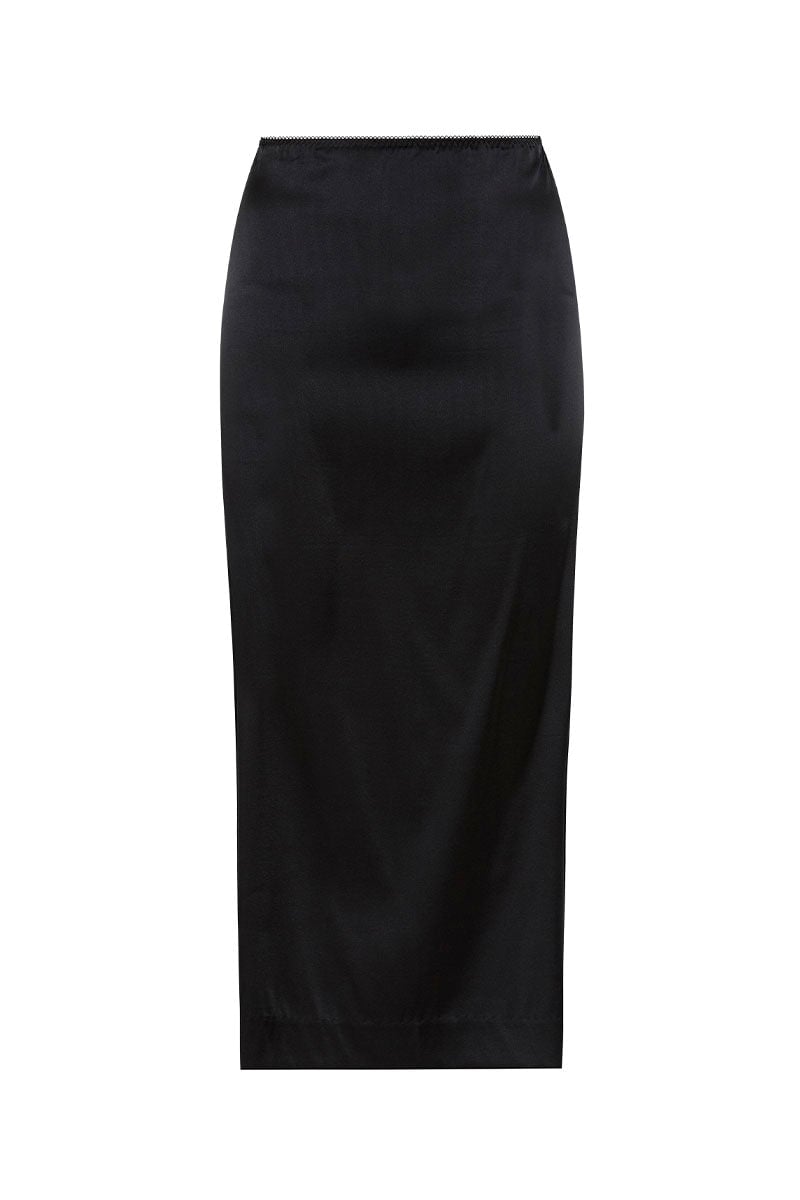 SOFT SILK MIDI SKIRT-WASHED BLACK Skirts ST AGNI XS Washed Black